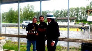 Abbotsford Trophy winner Adam Munn (middle) with Abbotsford Mayor Bruce Banman (left) and BCHMR Chairman Tom Johnston (right) - Tom Johnston photo