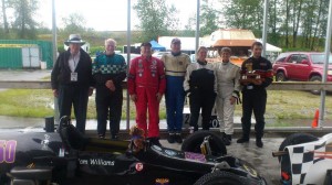 Tom Johnston with Formula Vee drivers: Tom Sproule, Al Ores, Tim Brause, Pam Williams, Gayle Baird and Adam Munn - Tom Johnston photo