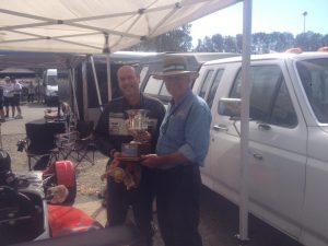 John McCoy receives the Pete Lovely Memorial Award from VRCBC President, Stanton Guy. - VRCBC photo